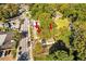 An aerial view of a cozy house surrounded by verdant trees, offering both privacy and community charm at 1644 Lakewood Se Ave, Atlanta, GA 30315