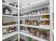 Walk-in pantry with organized shelving, a variety of food items, and ample storage space at 441 Pumpkinvine Rd, Acworth, GA 30101