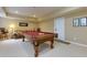 Game room featuring a pool table, plush carpet, and recessed lighting at 5009 Preservation Pointe Nw, Kennesaw, GA 30152