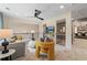 Bright and airy living room with a modern ceiling fan and stylish decor at 141 Compass Rd, Hampton, GA 30228