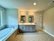 Beautiful bathroom featuring a double vanity, garden tub, and decorative floors at 123 Honey Creek Rd, Conyers, GA 30094