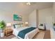 Relaxing bedroom features a neutral color palette and vaulted ceilings at 7347 Moss Stone Dr, Conyers, GA 30094