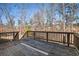 Wooden deck overlooking a wooded backyard with a great view at 8955 Shalford Ct, Cumming, GA 30041
