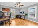Sun-filled office space with natural wood floors, neutral walls, and dual workstations at 3351 Phillip Cir, Decatur, GA 30032