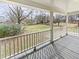 Covered front porch with wood decking and white painted railings at 7648 Mount Zion Blvd, Jonesboro, GA 30236