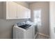 Functional laundry room featuring modern appliances and ample storage space for convenience at 7145 Hartsfield Pl, Suwanee, GA 30024