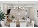 Elegant dining area with coffered ceilings and a fireplace, perfect for entertaining at 3332 Old Concord Se Rd, Smyrna, GA 30082