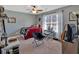 Bedroom with carpet flooring, a ceiling fan, a window, and a TV at 81 Summer Creek Dr, Dallas, GA 30157