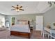 Bedroom featuring a bed, carpet flooring, a ceiling fan, and a window at 81 Summer Creek Dr, Dallas, GA 30157