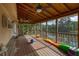 Covered back porch overlooking serene lake, with ceiling fans and kid-friendly decor at 5529 Camden Lake Pointe Nw, Acworth, GA 30101