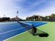 Community tennis courts featuring well-maintained playing surfaces, lighting for evening play, and perimeter fencing at 111 Carter Ln, Canton, GA 30115
