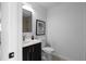 Elegant powder room featuring a sleek vanity and modern fixtures at 513 S Malton Ct, Stone Mountain, GA 30083