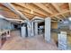 Unfinished basement with exposed pipes, cement columns, and basic utilities at 133 Hickory Trl, Cumming, GA 30040