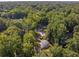 Overhead view of a house in a heavily wooded area; a peaceful neighborhood setting at 1893 Burning Tree Dr, Decatur, GA 30032