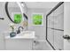 Updated bathroom featuring new fixtures, vanity, and glass shower at 1893 Burning Tree Dr, Decatur, GA 30032