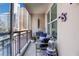 Cozy balcony with comfortable seating, and views of the city skyline at 1101 Juniper Ne St # 519, Atlanta, GA 30309