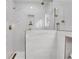 This bathroom features a luxurious walk-in shower with gold fixtures and marble tile at 1101 Juniper Ne St # 519, Atlanta, GA 30309