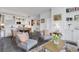 Open-concept living area with sleek furniture and a glimpse of the modern kitchen at 1101 Juniper Ne St # 519, Atlanta, GA 30309