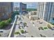 An aerial view of rooftop deck featuring comfortable seating and stunning city views at 1101 Juniper Ne St # 519, Atlanta, GA 30309