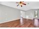 Spacious open living room with hardwood floors, natural light, and neutral paint at 3136 Taffy Ln, Snellville, GA 30039