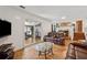 Comfortable living room with sliding glass doors and a view of a sunroom at 4453 Abingdon Dr, Stone Mountain, GA 30083