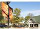 Vinings Jubilee banners line the street next to the Southern Baked pastry shop with ample parking available at 3582 Grove Gate Ln, Atlanta, GA 30339
