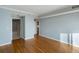 Spacious bedroom with hardwood floors, neutral paint, and an en-suite bathroom at 75 14Th Ne St # 3430, Atlanta, GA 30309