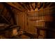Unfinished attic space showing wooden beams and rafters at 3117 Kings Arms Ne Ct, Atlanta, GA 30345