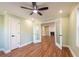 Living room showcasing fireplace viewed through glass french doors at 263 Ohm Ave, Avondale Estates, GA 30002