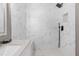 Recently remodeled bathroom with modern fixtures and a spacious walk-in shower at 282 Oak Se Dr, Atlanta, GA 30354