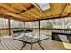 Relaxing covered deck area with comfortable seating and outdoor dining space at 639 Oak Moss Dr, Lawrenceville, GA 30043