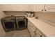 Bright laundry area featuring modern appliances, plenty of counter space, and overhead cabinets for storage at 112 Austin Dr, Sandy Springs, GA 30328