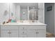 Well-lit bathroom showcases a double vanity with ample counter space and modern fixtures at 2527 Hedgeway Cir, Kennesaw, GA 30144