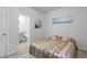 Bedroom features neutral walls, carpet, and a bed with ensuite bathroom visible from doorway at 2527 Hedgeway Cir, Kennesaw, GA 30144