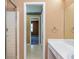 Bathroom with a tile shower stall and vanity with framed mirror at 166 Muse Rd, Fayetteville, GA 30214