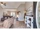 Inviting living room featuring vaulted ceilings, stylish floors, and modern decor at 121 Fox Wood Ct, Villa Rica, GA 30180