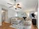 Comfortable living room featuring a brick fireplace and neutral decor at 3841 Admiral Dr, Atlanta, GA 30341