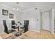 Cozy dining area with modern light fixture and neutral decor at 566 Trillum Sw Ct, Marietta, GA 30008