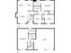 Detailed floor plan reveals layout of both the basement and first floor of the home at 5075 S Woodbridge Trl, Stone Mountain, GA 30088