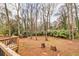 View of backyard that shows mature trees, a wooded area, and room to play at 1417 Hickory Sw Dr, Lilburn, GA 30047
