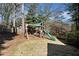 Private backyard with a play set and ample space for outdoor fun and relaxation at 195 Sailwind Ct, Roswell, GA 30076