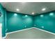 Basement with carpet, lighting, and teal painted walls at 5077 Fieldview Dr, Douglasville, GA 30135