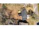 An aerial view of the home, showcasing the roof, yard, and surrounding landscape at 2215 Gordon Se Cir, Smyrna, GA 30080