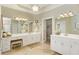 Bright bathroom featuring double vanities, ample storage, and neutral color palette, creating a serene and functional space at 8005 Sweet Creek Rd, Johns Creek, GA 30097