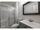 Clean bathroom featuring a shower, sink and toilet to provide a modern and efficient bathroom experience at 6136 Marbut Rd, Lithonia, GA 30058