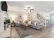 Elegant living room with fireplace, hardwood floors, and comfortable seating arrangement at 2320 Ridge View Dr, Loganville, GA 30052