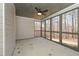 Screened-in porch with tongue and groove ceiling and view to the backyard at 4850 Cool Springs Rd, Winston, GA 30187