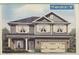 Charming two-story home elevation featuring stone accents, decorative shutters, and a covered front porch at 305 Melanie Ct, Bowdon, GA 30108
