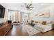 Cozy living room features contemporary decor and hardwood flooring, blending comfort with modern style at 269 Castleberry Station Dr, Atlanta, GA 30313