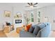 Bright living room featuring a modern fireplace, plush seating, and natural light at 508 Red Terrace, Marietta, GA 30060